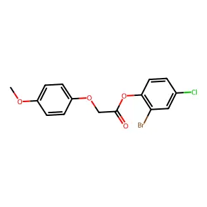 2-Bromo-4-chlorophenyl (4-methoxyphenoxy)acetate structure