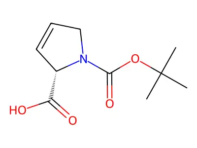 (S)-1-(tert-Butoxycarbonyl)-2,5-dihydro-1H-pyrrole-2-carboxylic acid structure