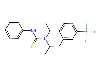 1-Ethyl-3-phenyl-1-[1-[3-(trifluoromethyl)phenyl]propan-2-yl]thiourea structure