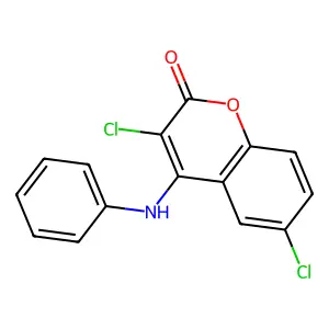 4-Anilino-3,6-dichloro-2H-1-benzopyran-2-one structure