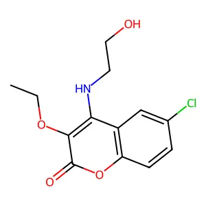 6-chloro-3-ethoxy-4-[(2-hydroxyethyl)amino]-2H-chromen-2-one structure