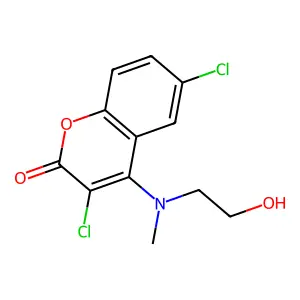 3,6-Dichloro-4-[(2-hydroxyethyl)(methyl)amino]-2H-1-benzopyran-2-one structure