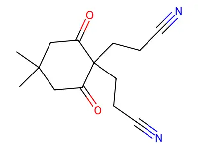 3,3'-(4,4-Dimethyl-2,6-dioxocyclohexane-1,1-diyl)dipropanenitrile structure