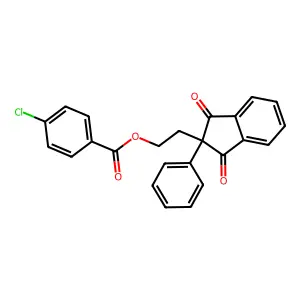 2-(1,3-dioxo-2-phenyl-2,3-dihydro-1H-inden-2-yl)ethyl 4-chlorobenzoate structure