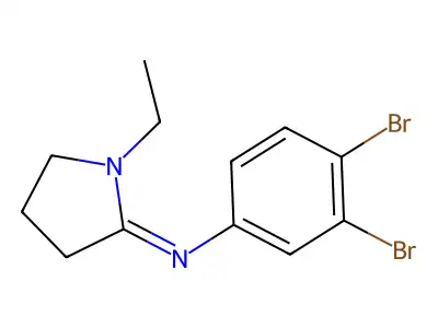 Pyrrolidine, 2-((3,4-dibromophenyl)imino)-1-ethyl- structure