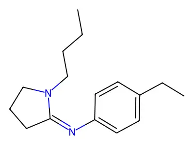 Pyrrolidine, 1-butyl-2-((4-ethylphenyl)imino)- structure