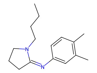 Pyrrolidine, 1-butyl-2-((3,4-dimethylphenyl)imino)- structure