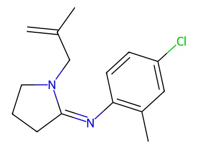 4-Chloro-2-methyl-N-(1-(2-methyl-2-propenyl)-2-pyrrolidinylidene)benzenamine structure