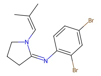 2,4-Dibromo-N-(1-(2-methyl-1-propenyl)-2-pyrrolidinylidene)benzenamine structure