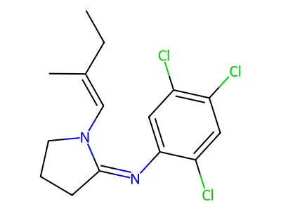 2,4,5-Trichloro-N-(1-(2-methyl-1-butenyl)-2-pyrrolidinylidene)benzenamine structure