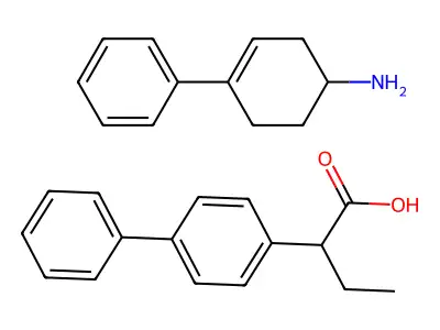 3-cyclohexen-1-amine, 4-phenyl-, alpha-ethyl(1,1'-biphenyl)-4-acetate (salt) structure