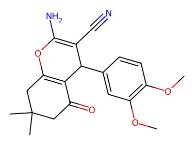 2-amino-4-(3,4-dimethoxyphenyl)-7,7-dimethyl-5-oxo-5,6,7,8-tetrahydro-4H-chromene-3-carbonitrile structure