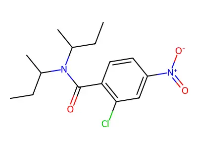 N,N-di(butan-2-yl)-2-chloro-4-nitrobenzamide structure
