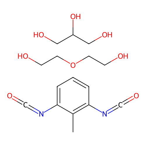1,3-Diisocyanato-2-methylbenzene;2-(2-hydroxyethoxy)ethanol;propane-1,2,3-triol structure