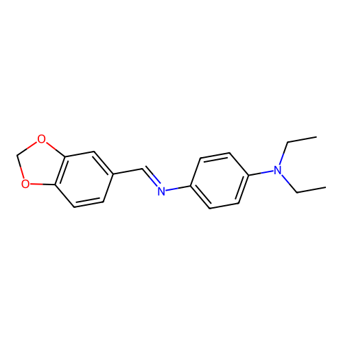 N'-[(E)-1,3-benzodioxol-5-ylmethylidene]-N,N-diethylbenzene-1,4-diamine structure