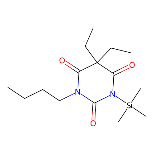 2,4,6(1H,3H,5H)-Pyrimidinetrione, 1-butyl-5,5-diethyl-3-(trimethylsilyl)- structure