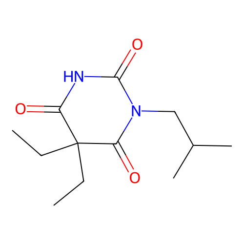 2,4,6(1H,3H,5H)-Pyrimidinetrione, 5,5-diethyl-1-(2-methylpropyl)- structure