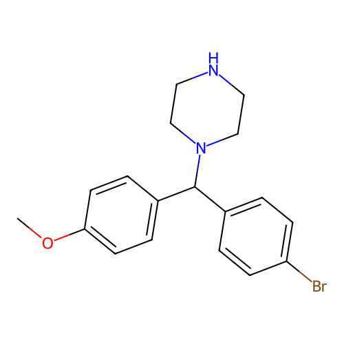 1-[(4-Bromophenyl)(4-methoxyphenyl)methyl]piperazine structure