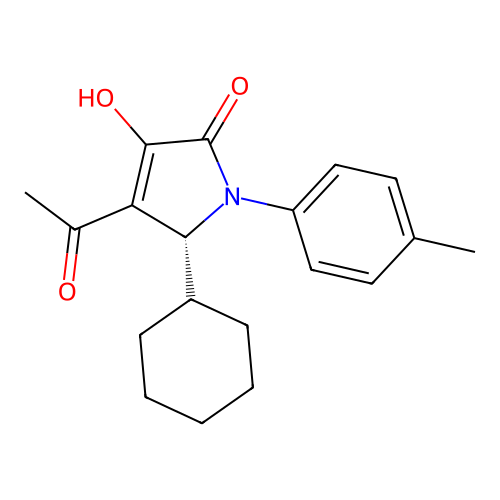 2H-Pyrrol-2-one, 4-acetyl-5-cyclohexyl-1,5-dihydro-3-hydroxy-1-(4-methylphenyl)-, (5R)- structure