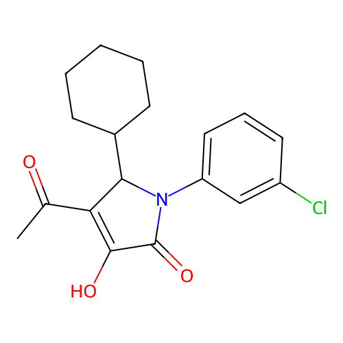 2H-Pyrrol-2-one, 4-acetyl-1-(3-chlorophenyl)-5-cyclohexyl-1,5-dihydro-3-hydroxy- structure