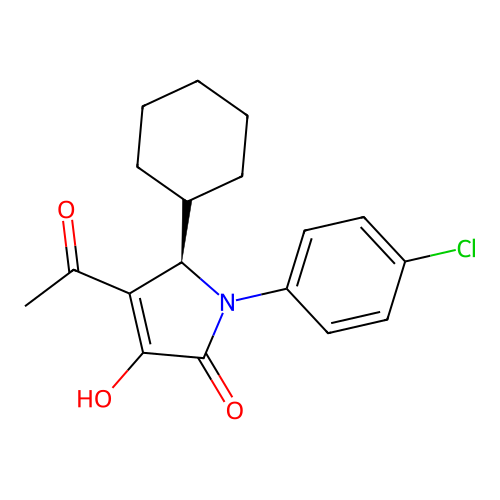 2H-Pyrrol-2-one, 4-acetyl-1-(4-chlorophenyl)-5-cyclohexyl-1,5-dihydro-3-hydroxy-, (5R)- structure