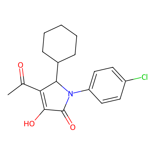 2H-Pyrrol-2-one, 4-acetyl-1-(4-chlorophenyl)-5-cyclohexyl-1,5-dihydro-3-hydroxy- structure