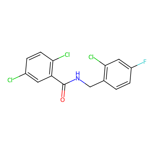 2,5-dichloro-N-(2-chloro-4-fluorobenzyl)benzamide structure