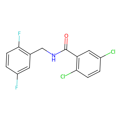 2,5-dichloro-N-[(2,5-difluorophenyl)methyl]benzamide structure