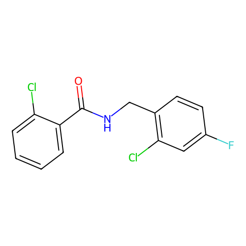 2-chloro-N-(2-chloro-4-fluorobenzyl)benzamide structure