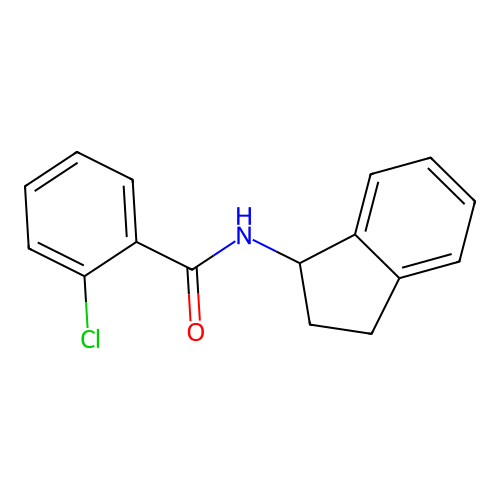 2-chloro-N-(2,3-dihydro-1H-inden-1-yl)benzamide structure