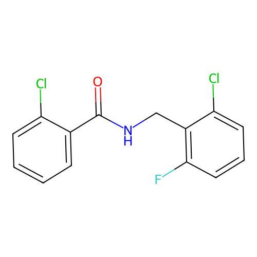 2-chloro-N-[(2-chloro-6-fluorophenyl)methyl]benzamide structure
