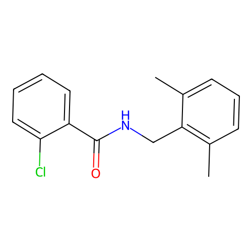 2-chloro-N-[(2,6-dimethylphenyl)methyl]benzamide structure