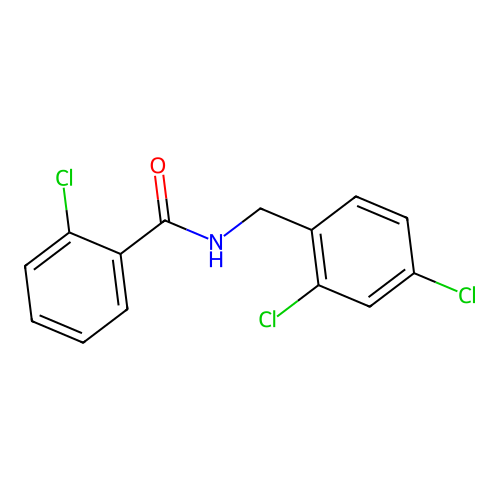 2-chloro-N-(2,4-dichlorobenzyl)benzamide structure