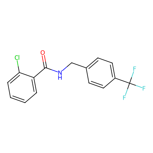 2-chloro-N-{[4-(trifluoromethyl)phenyl]methyl}benzamide structure