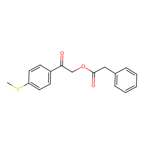 Benzeneacetic acid, 2-[4-(methylthio)phenyl]-2-oxoethyl ester structure