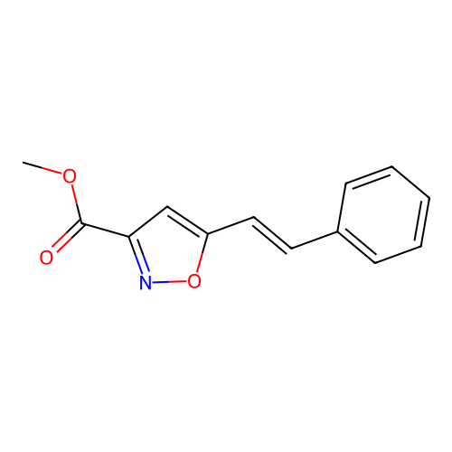 methyl 5-[(E)-2-phenylethenyl]-1,2-oxazole-3-carboxylate structure