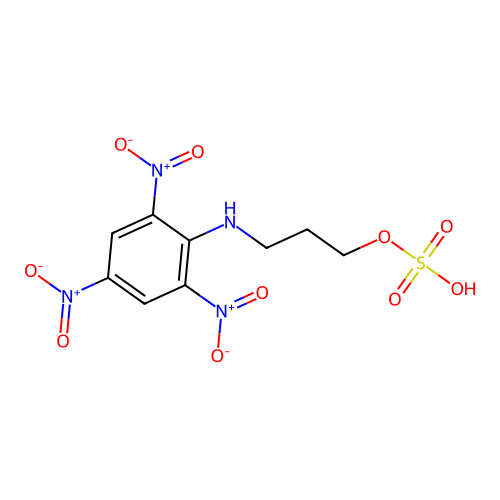 1-Propanol, 3-((2,4,6-trinitrophenyl)amino)-, hydrogen sulfate (ester) structure