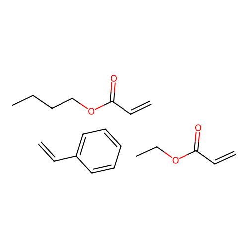 Butyl prop-2-enoate;ethyl prop-2-enoate;styrene structure