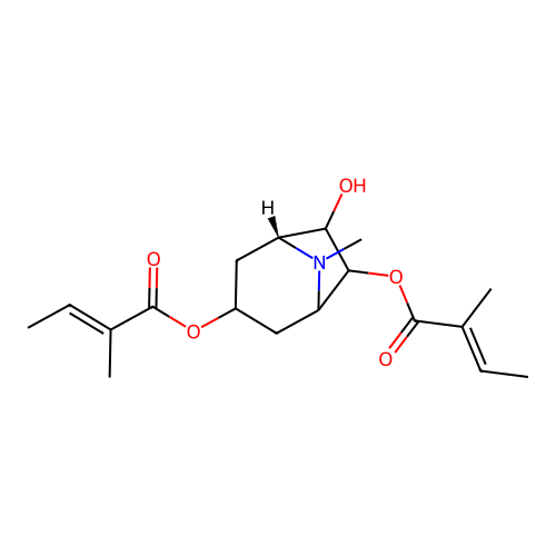 3alpha,6beta-Ditigloyloxytropan-7beta-ol structure