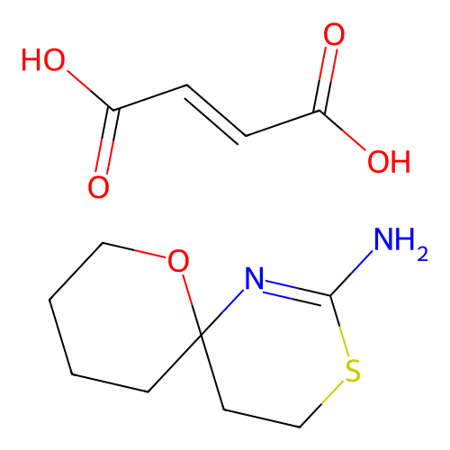 7-Oxa-3-thia-1-azaspiro(5.5)undec-1-en-2-amine, (+-)-, (Z)-2-butenedioate (1:1) structure