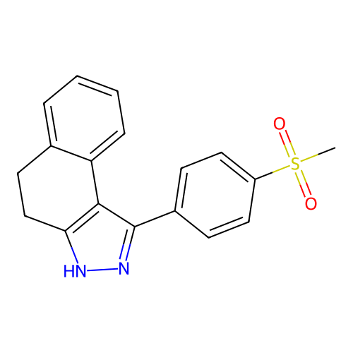 1-(4-methanesulfonyl-phenyl)-4,5-dihydro-2H-benzo[e]indazole structure