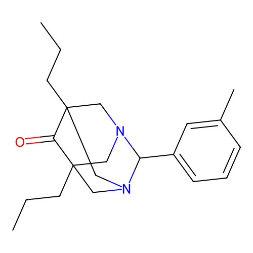2-(3-Methylphenyl)-5,7-dipropyl-1,3-diazatricyclo[3.3.1.1~3,7~]decan-6-one structure
