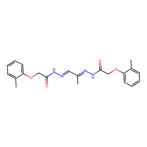 N',N''-(1E,2E)-propane-1,2-diylidenebis[2-(2-methylphenoxy)acetohydrazide] structure