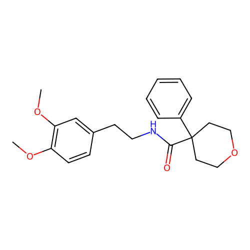 N-[2-(3,4-dimethoxyphenyl)ethyl]-4-phenyloxane-4-carboxamide structure