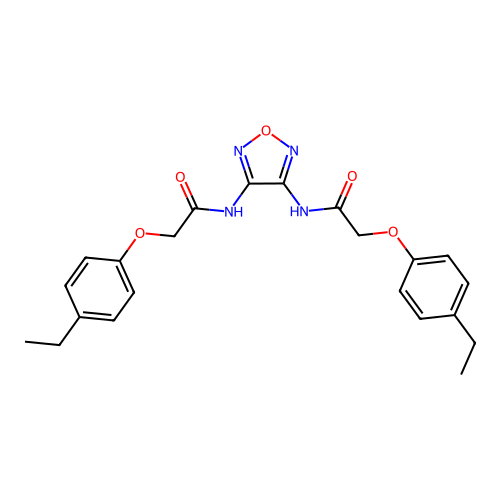 N,N'-1,2,5-oxadiazole-3,4-diylbis[2-(4-ethylphenoxy)acetamide] structure