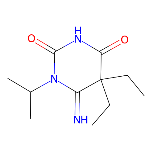 5,5-Diethyl-6-imino-1-propan-2-yl-1,3-diazinane-2,4-dione structure