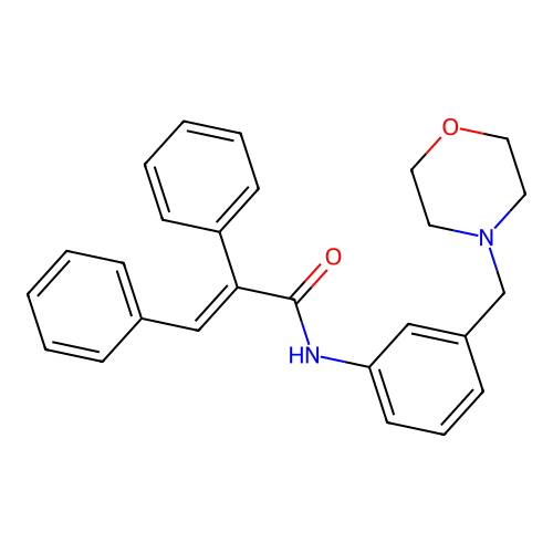 (E)-N-[3-(morpholin-4-ylmethyl)phenyl]-2,3-diphenylprop-2-enamide structure