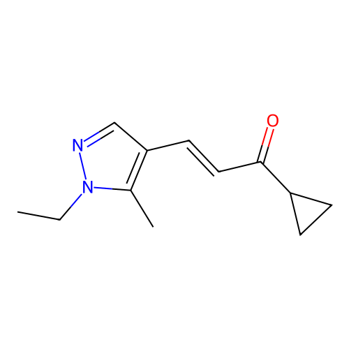 1-Cyclopropyl-3-(1-ethyl-5-methylpyrazol-4-yl)prop-2-en-1-one structure