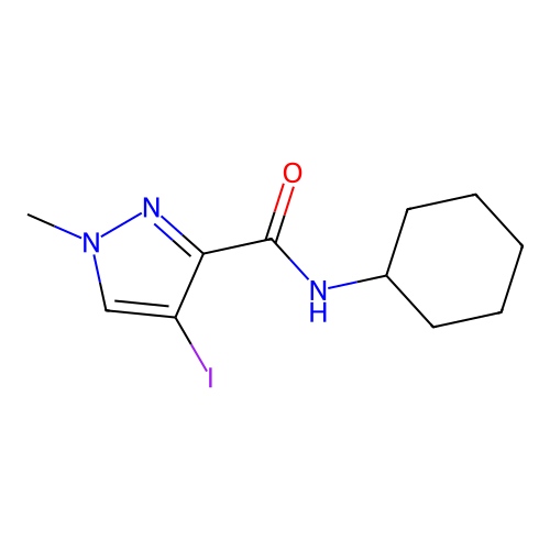 N-环己基-4-碘-1-甲基吡唑-3-甲酰胺 structure