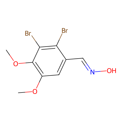 N-[(2,3-dibromo-4,5-dimethoxyphenyl)methylidene]hydroxylamine structure